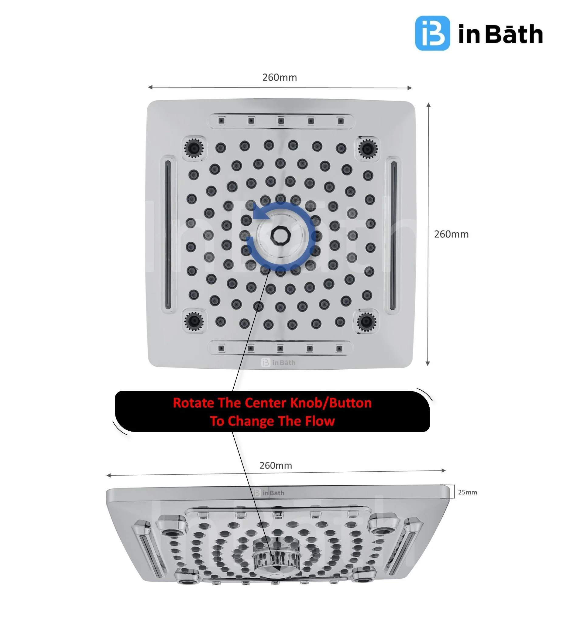 Elevate 10X10 Inches Multi function Shower - Image 4