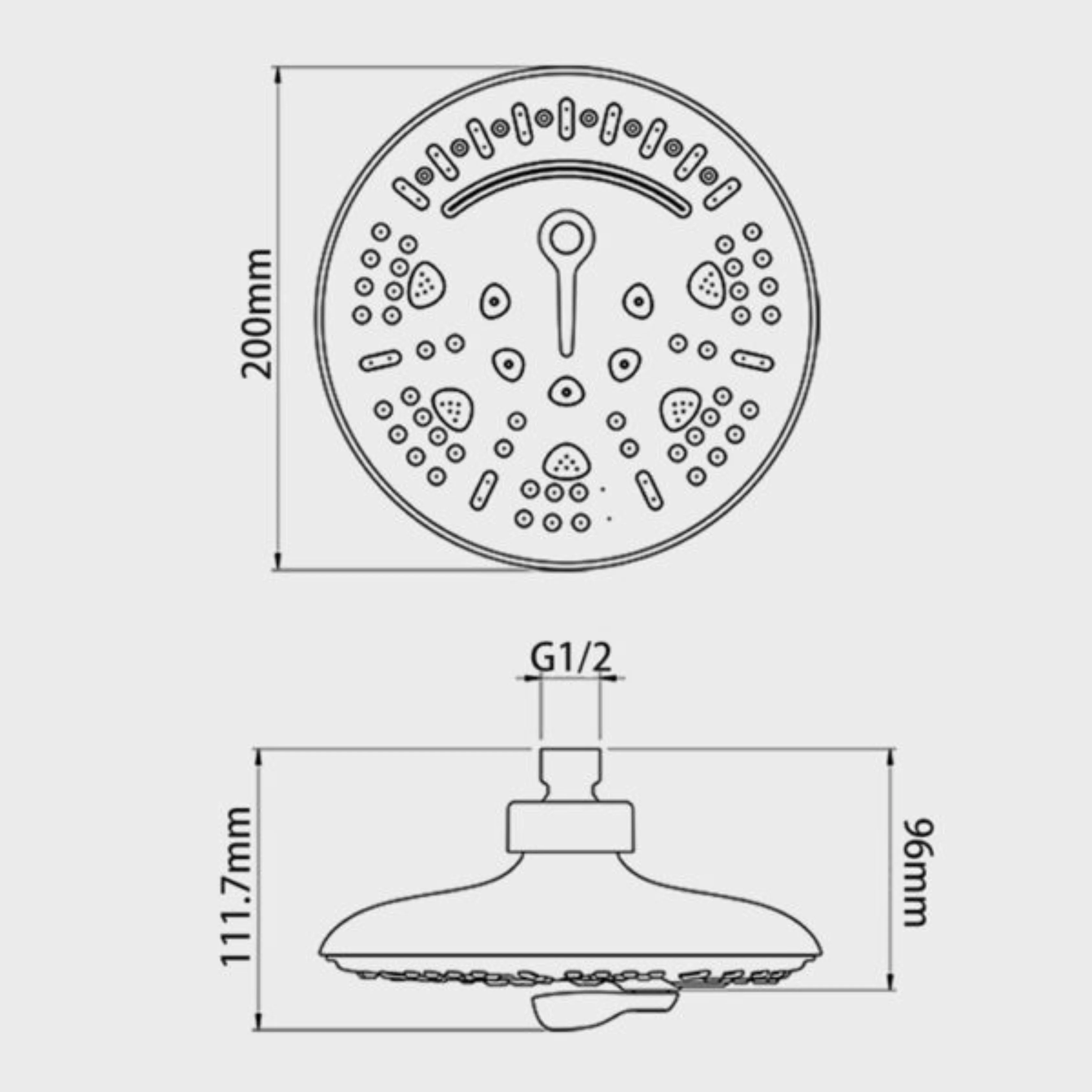 Elevate 8 Inches Round Multi Flow Overhead Shower - Image 4