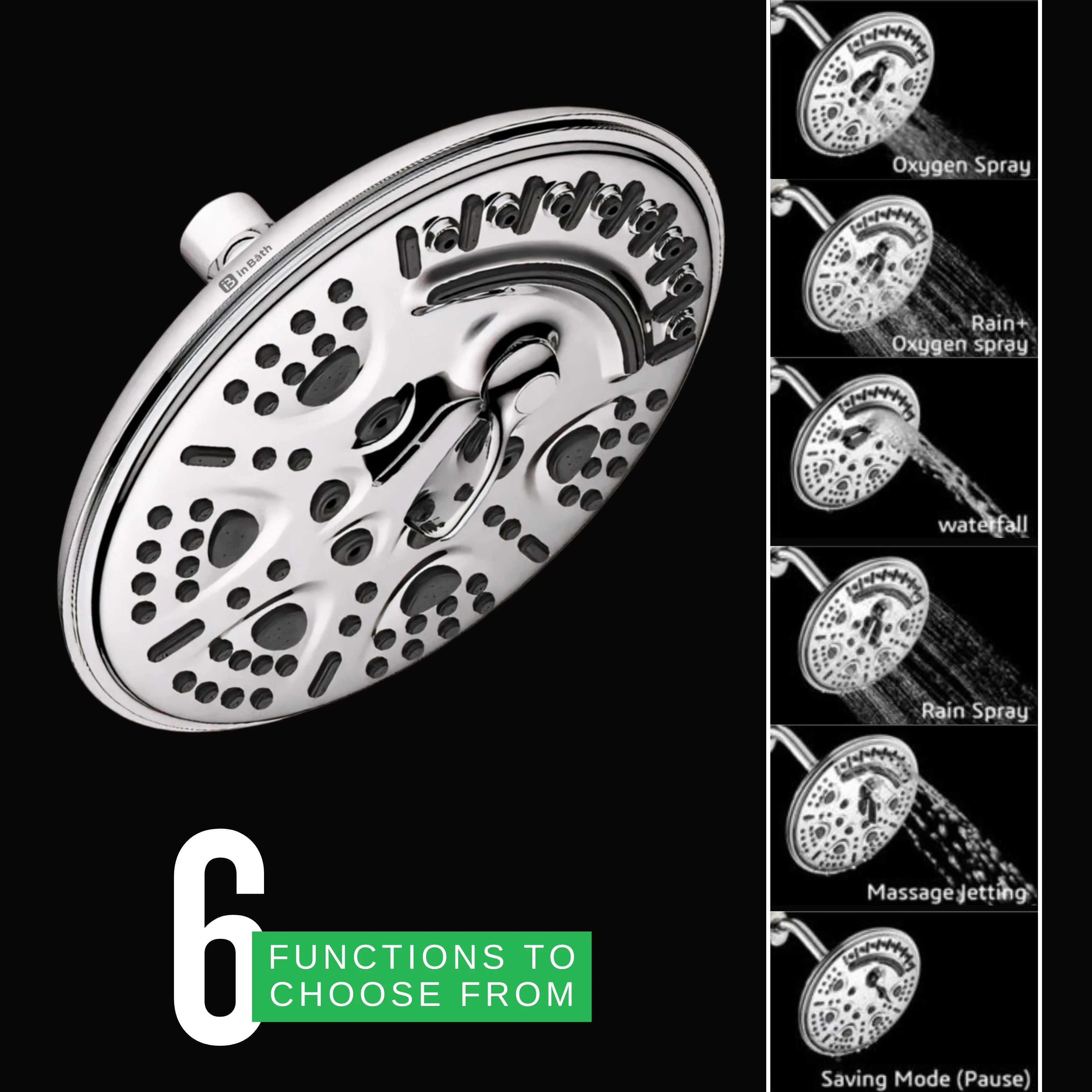 Elevate 8 Inches Round Multi Flow Overhead Shower - Image 6