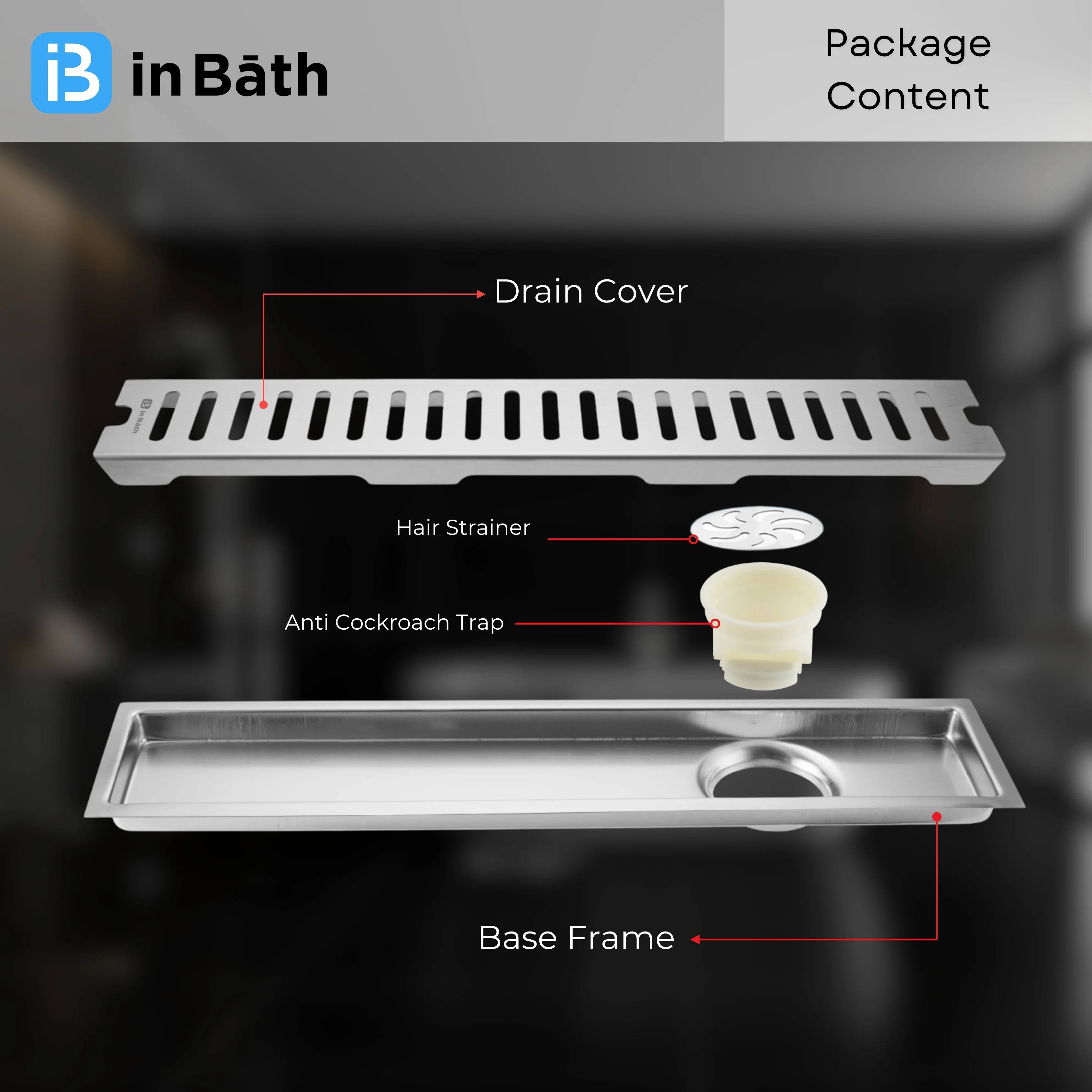 Elite Classic Shower Drain Channel with Collar (SS 304) - Image 5
