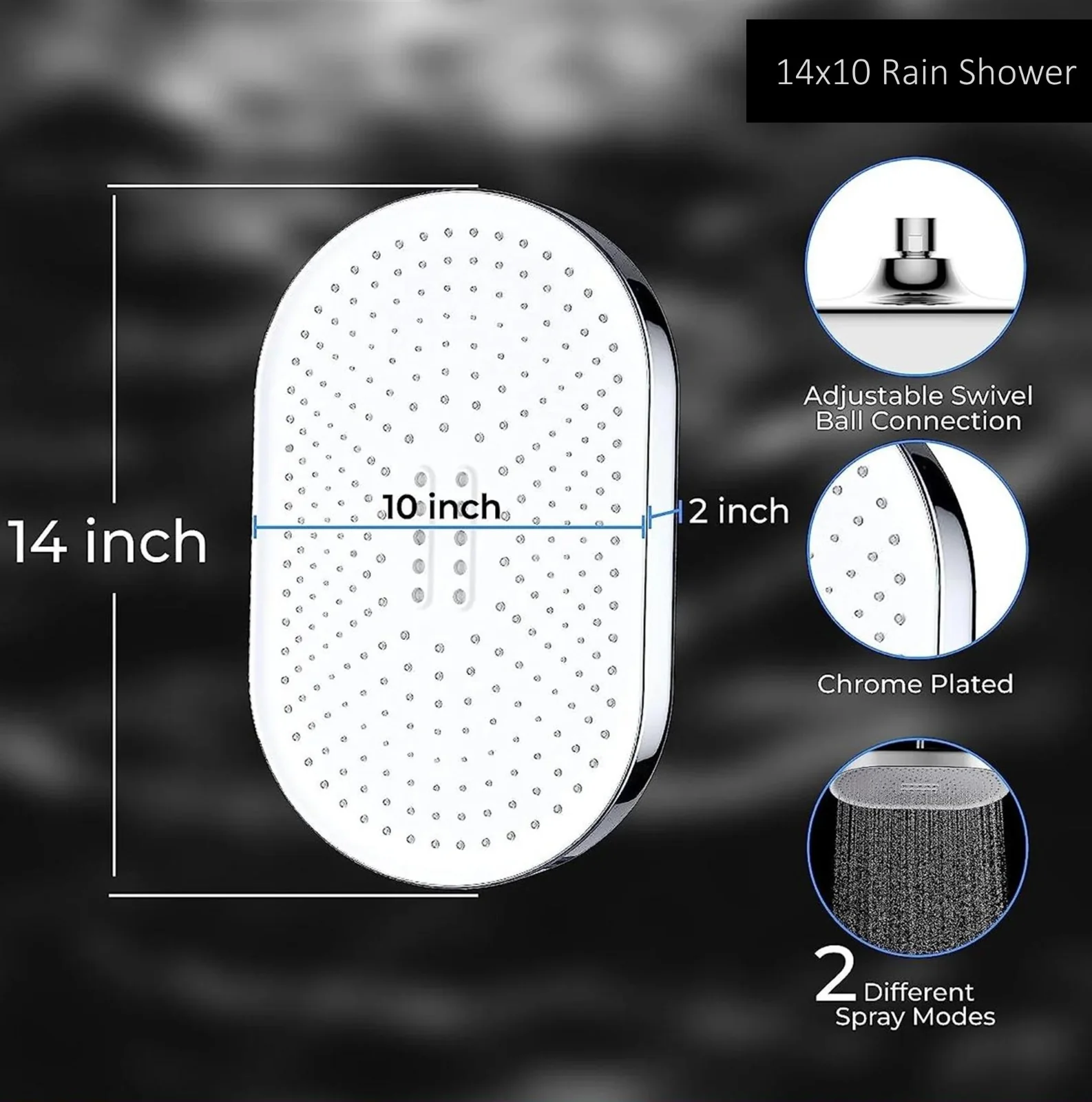 Inox Overhead Shower (14x9 Inches) - Image 2